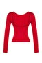 Kırmızı Pamuklu Esnek Sırt Dekolteli Fitted/Vücuda Oturan Esnek Bluz TWOAW24BZ00160 - 9
