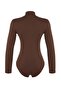 Brown Turtleneck Snap Knitted Body TWOAW21BD0008 - 13