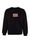 Black Thick Inside Fleece Slogan Embroidered Relaxed/Comfortable Fit Knitted Sweatshirt TWOAW22SW1464 - 7