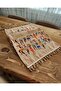 Jute Fabric Printed 6-Person American Service Set / Runner + 6Pcs. Jute Fabric Spoon Holder - 3