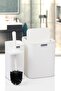 Mina White Striped Square 2-Piece WC Bucket and Brush Set - 2