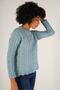 Blue Women's Hair Running Crew Neck Wool Sweater - 5