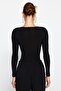 Siyah Cut Out/Pencere Detaylı Örme Body TPRAW24BD00000 - 6