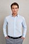 Blue Comfort Fit Striped 100% Cotton Slim Collar Long Sleeve Shirt