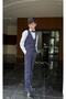 Children's Vest Suit Shirt Set STRIPED NAVY BLUE - 5