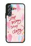 Glossy Phone Case for Samsung A24 Pink Motto Design