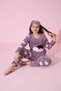 Girl, Teenager and Child Cloud Patterned Long Sleeve Fleece Plush Fabric Winter Warm Pajama Set