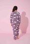 Girl, Teenager and Child Cloud Patterned Long Sleeve Fleece Plush Fabric Winter Warm Pajama Set - 4