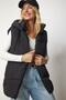 Women's Black Hooded Puffer Vest HK00024 - 3