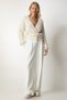 Women's Cream Soft Beard Knitwear Cardigan NF00066 - 3