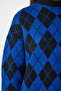 Women's Blue Diamond Patterned Oversize Knitwear Sweater YY00162 - 5