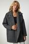Women's Dark Gray Wool Effect Oversize Cashmere Coat TO00077 - 2