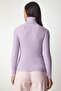 Women's Lilac Turtleneck Ribbed Basic Sweater bv00095 - 6