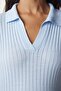 Women's Sky Blue Polo Collar Ribbed Knit Sweater BV00011 - 5