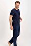Bubble Navy Blue Men's Pajama Set - 3