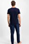 Bubble Navy Blue Men's Pajama Set - 4