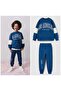Unisex Contrast Stripe and Text Detailed Kids Tracksuit Set - 7