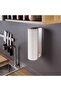 Stainless Steel Roll Paper Towel Holder, Paper Towel Holder, Adhesive Roll Towel Rack - 4