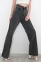 Acatay Smoked Power Lycra Women's Super High Waist Wide Leg Loose Jeans - 2