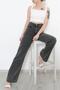 Acatay Smoked Power Lycra Women's Super High Waist Wide Leg Loose Jeans - 3