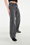 Yako Women's Smoked Lycra Super High Waist Loose Jeans - 2