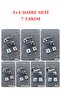(7 SETS) Sofuoğlu Anka Stainless Nickel Satin Square Rosette (3 in 1 SET) Door Handle (5 ROOMS / 2 BATHROOMS WC)