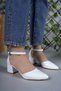 Women's Heeled Shoes00123801 White Skin - 5