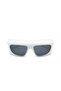 Space White Wide Frame Vintage Retro Sunglasses - 2