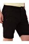 Ck272 Basic Black Linen Men's Shorts - 4