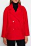 Red Oversize Wide Cut Stamp Coat TWOAW24KB00132 - 4