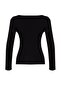 Siyah Pamuklu Esnek Kare Yaka Fitted/Vücuda Oturan Örme Bluz TWOAW24BZ00016 - 8