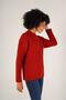 Red Women's Hair Running Crew Neck Wool Sweater - 4