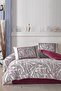 Ahenk Fitted Duvet Cover Set Double 100% Natural Cotton Ranforce 4 Pieces Plum
