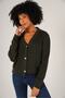 Khaki Women's Thessaloniki Knitted V-Neck 100% Cotton Cardigan