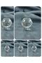 (5 PCS) Crystal Ball Transparent Chrome Button Handle Furniture Cloakroom Nightstand Dresser Ø 30mm