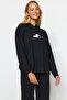 Siyah Kedi Baskılı Sweatshirt-Pantolon Örme Pijama Takımı THMAW24PT00044 - 3