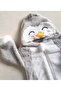 Unisex Baby Penguin Grey Plush Jumpsuit - 2