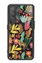 Oppo A74 Glossy Phone Case with Floral Cats Design