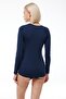 Women's Navy Blue Light Round Neck Long Sleeve Modal Body 1038 - 3