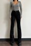 Elegant Women's High Waist Flared Leg Black Flare Jeans Jeans