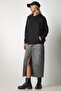 Women's Black Hooded Basic Sweatshirt with Pockets SM00152 - 2