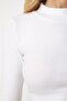 Women's White Black Corded 2-Pack Knitwear Crop Blouse CE00085 - 10