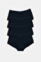 Women's Black 4 Pack Wide Brim Modal Slip Panties 1126