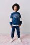 Unisex Contrast Stripe and Text Detailed Kids Tracksuit Set