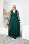 Women's Plus Size Maxi Length Sleeve Detail Evening Dress