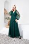 Women's Plus Size Maxi Length Sleeve Detail Evening Dress - 2