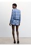 Checkered Tweed Mini Skirt - 4