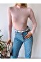 Women's Pink High Collar Long Sleeve Viscose Blouse