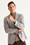 Men's Gray Slim Fit Slim Fit Swallow Collar Patterned Jacket - 3