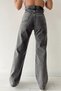 Rose Smoked Casual Palazzo Wideleg Jean Power Lycra Women's High Waist - 3